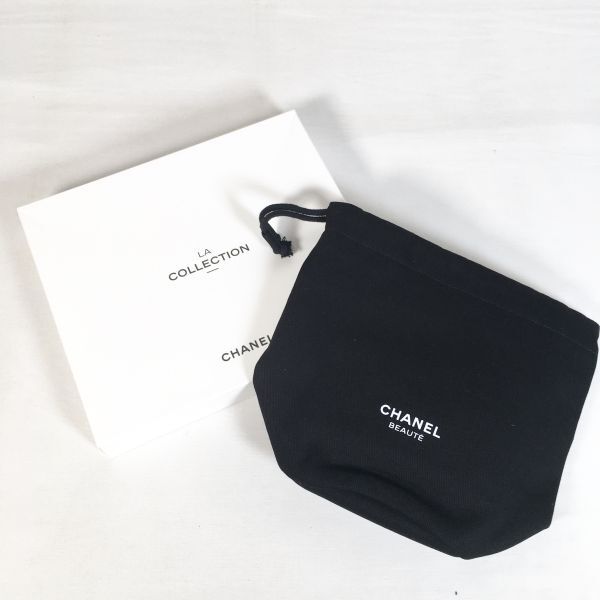 【未使用品】CHANEL BEAUTE シャネル ビューティー ノベルティ ポーチ 巾着 ブラック系 黒 LA COLLECTION拍卖