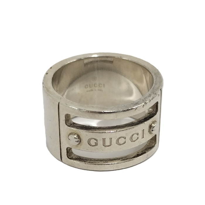 GUCCI 指輪 ロゴヴィスリング SV925 表記サイズ13号拍卖