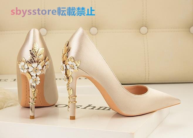 レディース おしゃれ パンプス 婦人靴 花 ハイヒール ピンヒール パーティー 結婚式 フォーマル 通勤 拍卖
