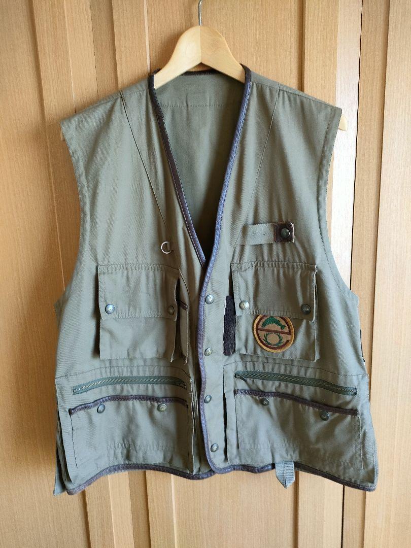 希少 フランス レスキモー メンズ カーキ フィッシング ベスト L France L'ESQUIMAU Khaki Fishing Vest Men's 50拍卖