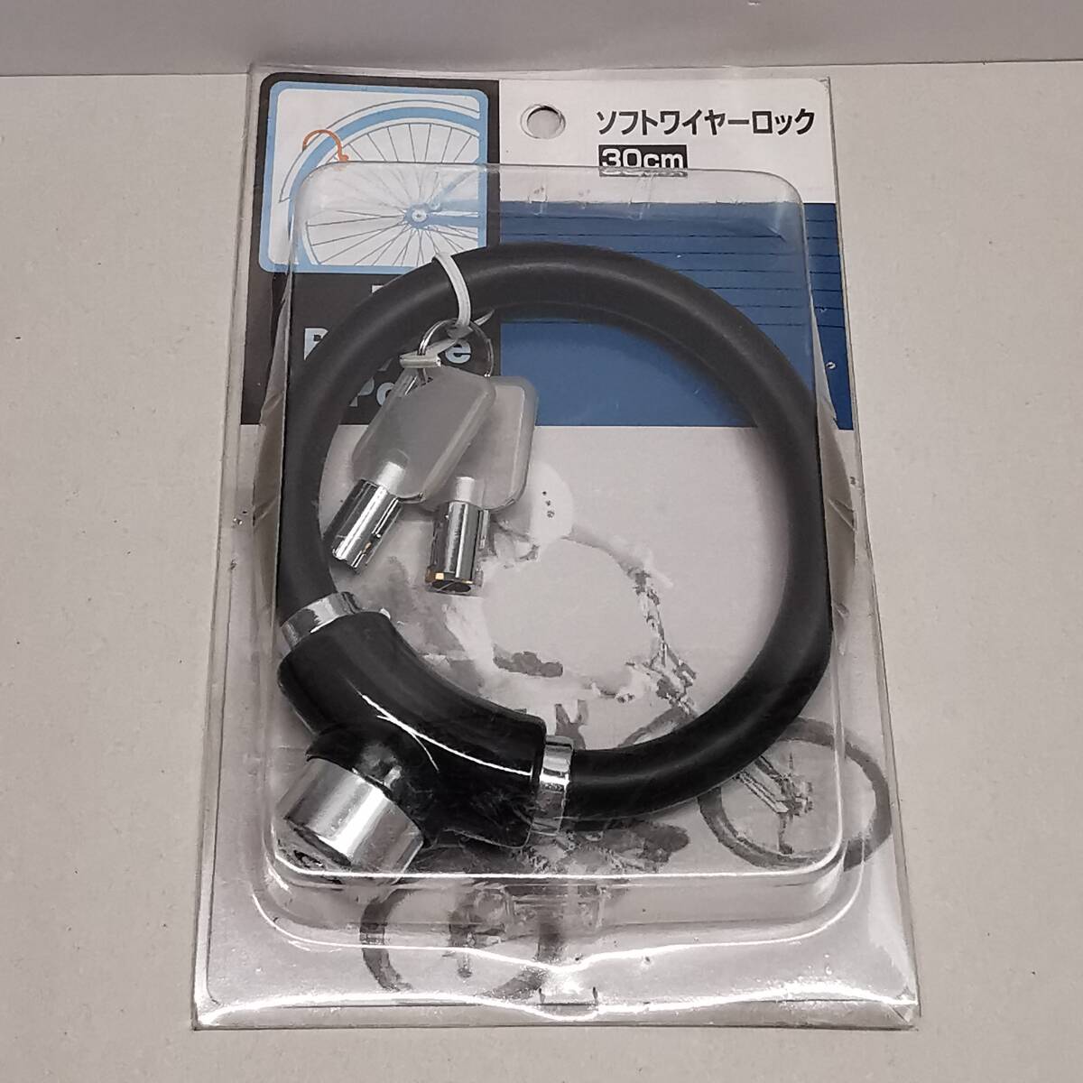 未使用◆自転車 ソフト ワイヤーロック 鍵タイプ (2本付)◆盗難防止 防犯 バイク スクーター 電動自転車 ロードバイク拍卖