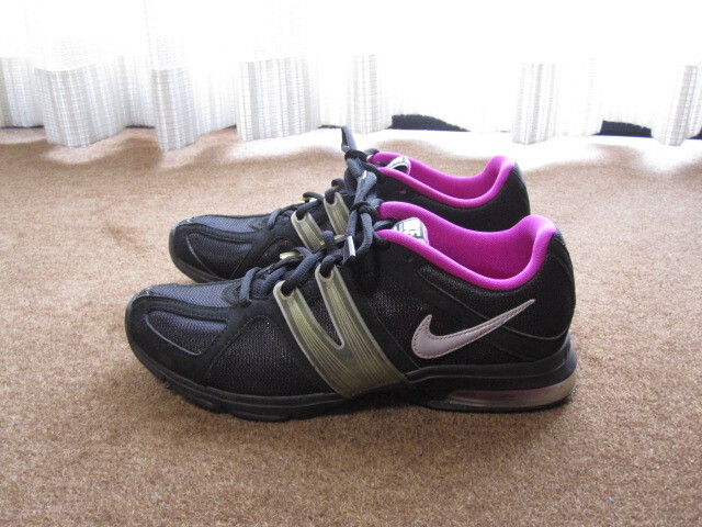NIKE AIR MAX TRAINER EXCEL ナイキ エアマックス 429663-011 スニーカー ブラック×シルバー×パープル US6.5/23.5cm USEDキレイ 拍卖