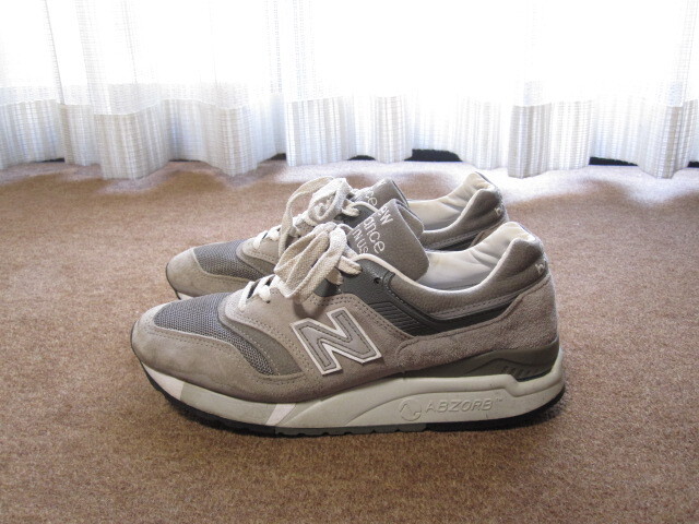 USEDキレイ USA製 New Balance ニューバランス M9975GR スニーカー グレー US7D/25cm アメリカ製拍卖
