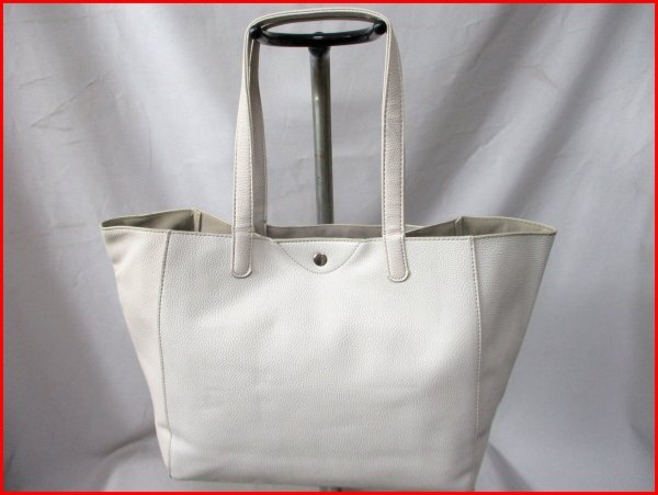 CIEL MER MLLE/シェルメールメル◇大型トートバッグ 薄いグレー W41cm拍卖