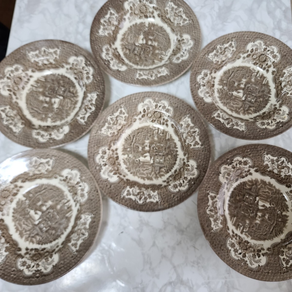 英国ヴィンテージ パスタ Staffordshire お皿6枚拍卖