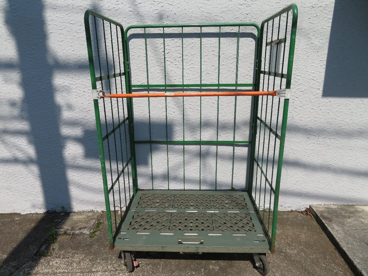 新 複数台可 引取限定 神奈川県横浜市港北区 カゴ台車 折り畳み式パレットカート キャスター動作良好 ストッパーOK 樹脂製拍卖