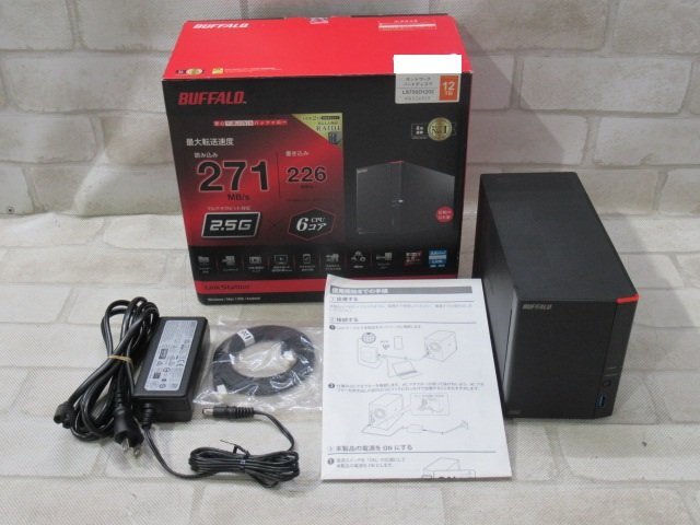 AF0047 Ω 新LD 0261h 保証有 BUFFALO【 LS720D1202 】Link Station LS720Dシリーズ HDD(NAS) 6TB×2 AC付 動作確認/初期化済拍卖