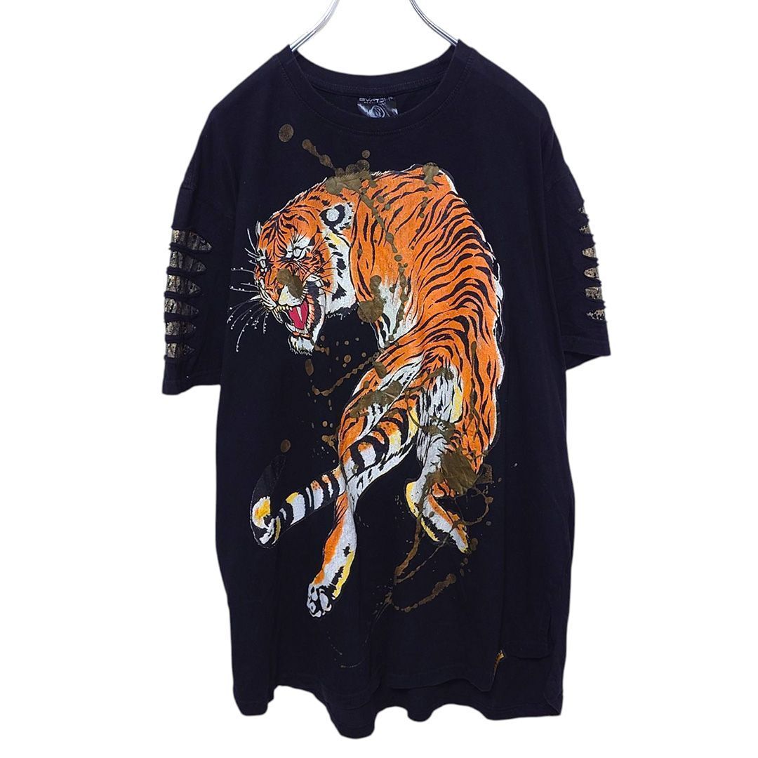 【SWITCH】 虎 金色 ペイント アニマルTシャツ S-1757拍卖