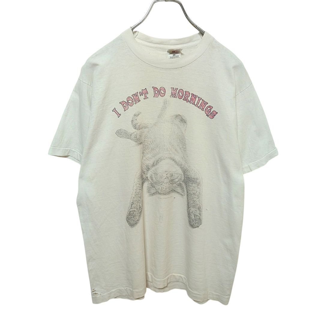 90s カナダ製 シングルステッチ 猫 お昼寝 Tシャツ S-1843拍卖