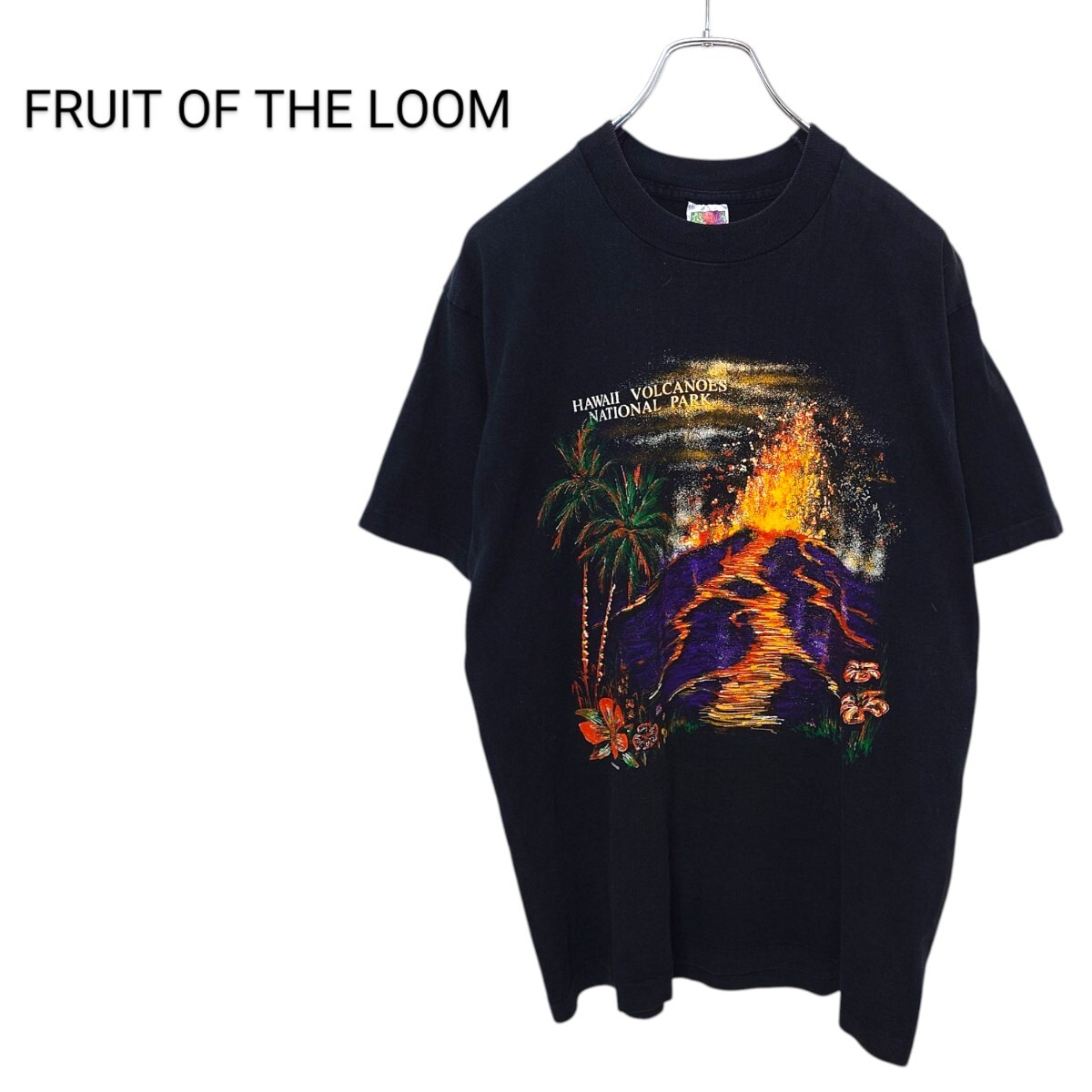 90'sシングルステッチ ハワイ火山国立公園 ボルケーノ Tシャツ A-3672拍卖