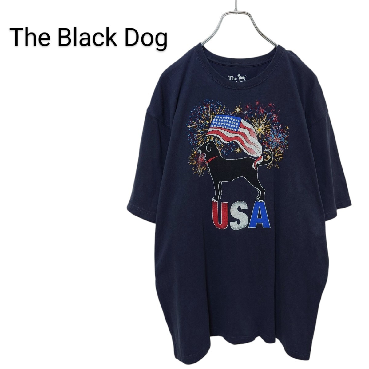 【The Black Dog】USA 星条旗 ビッグロゴ Tシャツ A-3685拍卖