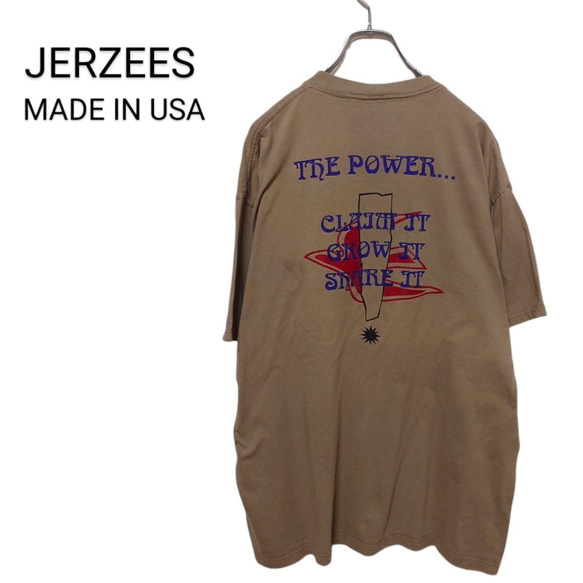 【JERZEES】90s USA製 十字架 シングルステッチTシャツ A3748拍卖