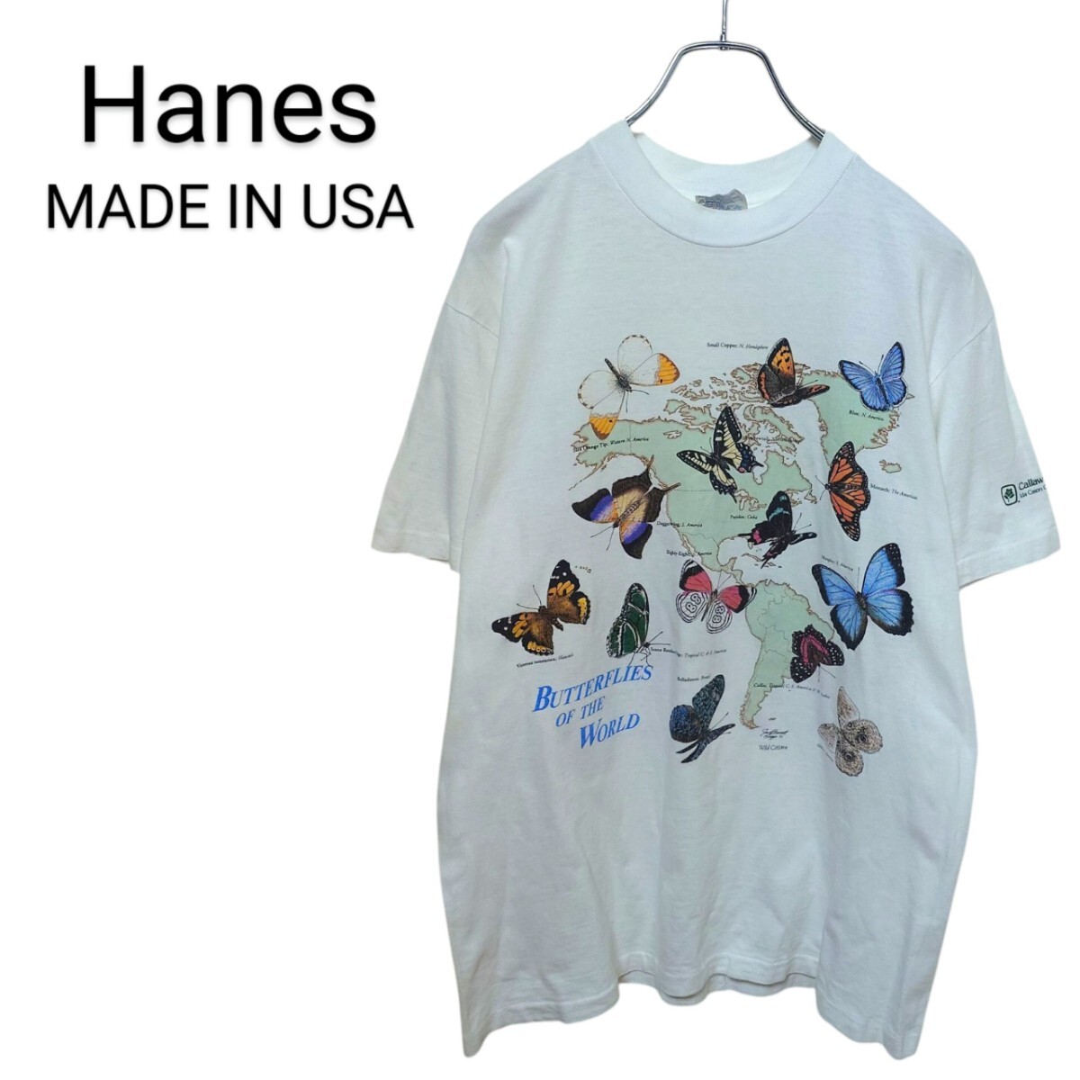 90s USA製 シングルステッチ Butterfly アートTシャツA3770拍卖