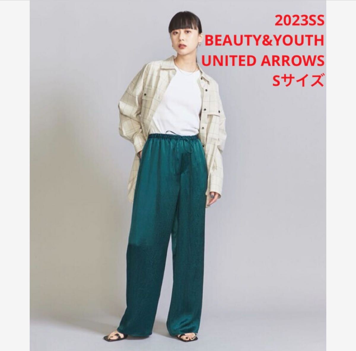 ほぼ新品*BEAUTY&YOUTH UNITED ARROWS アセテートパンツ拍卖