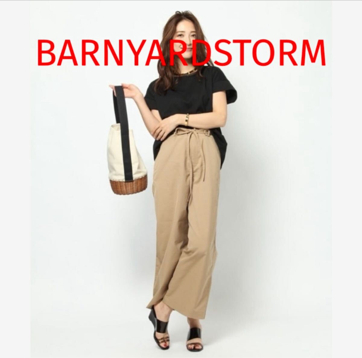 未使用品です★ BARNYARDSTORMベルト付チノワイドパンツ拍卖