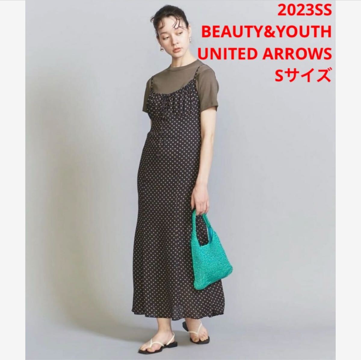未使用*BEAUTY&YOUTH UNITED ARROWS 小花キャミワンピ黒拍卖