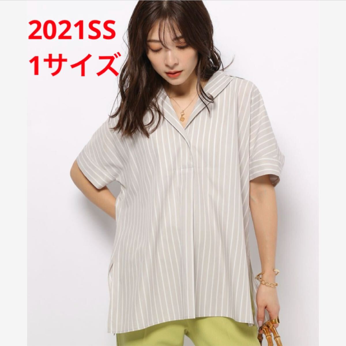 ほぼ新品*BARNYARDSTORM オープンカラーブラウス ハリあり拍卖
