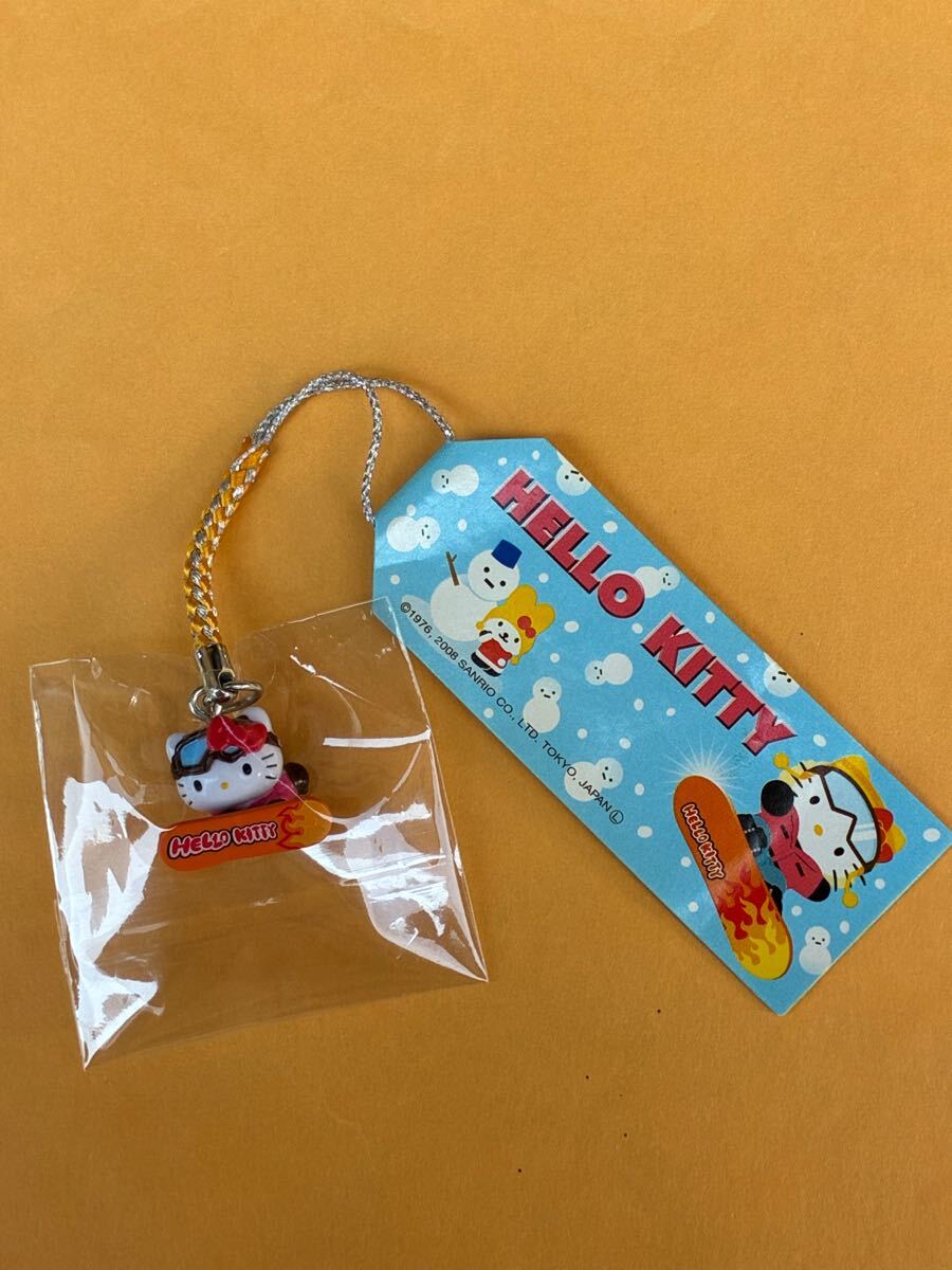 ★レア★未使用品★ハローキティ ご当地きてぃ ストラップ 冬期限定 スノボー スノーボード★根付け マスコット 冬季★2008年 拍卖