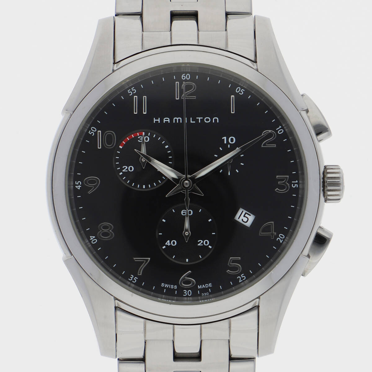 HAMILTON ハミルトン H386120 ジャズマスターシンラインクロノ ブラックダイヤル SS クオーツ メンズ【129460】拍卖