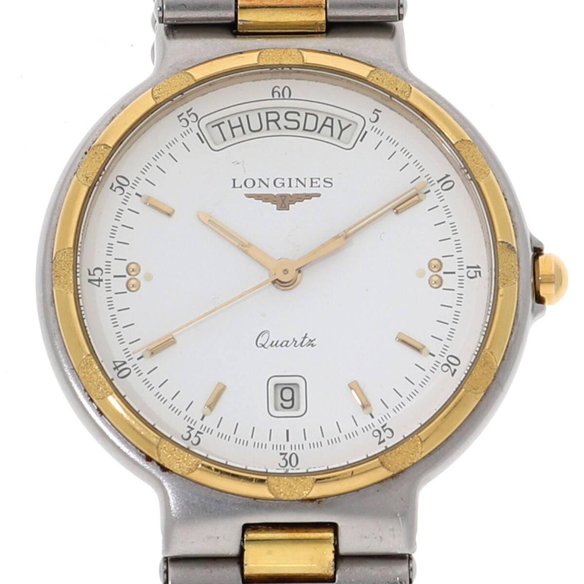 LONGINES ロンジン コンクエスト シルバーダイヤル SS/GF クオーツ メンズ【131043】拍卖