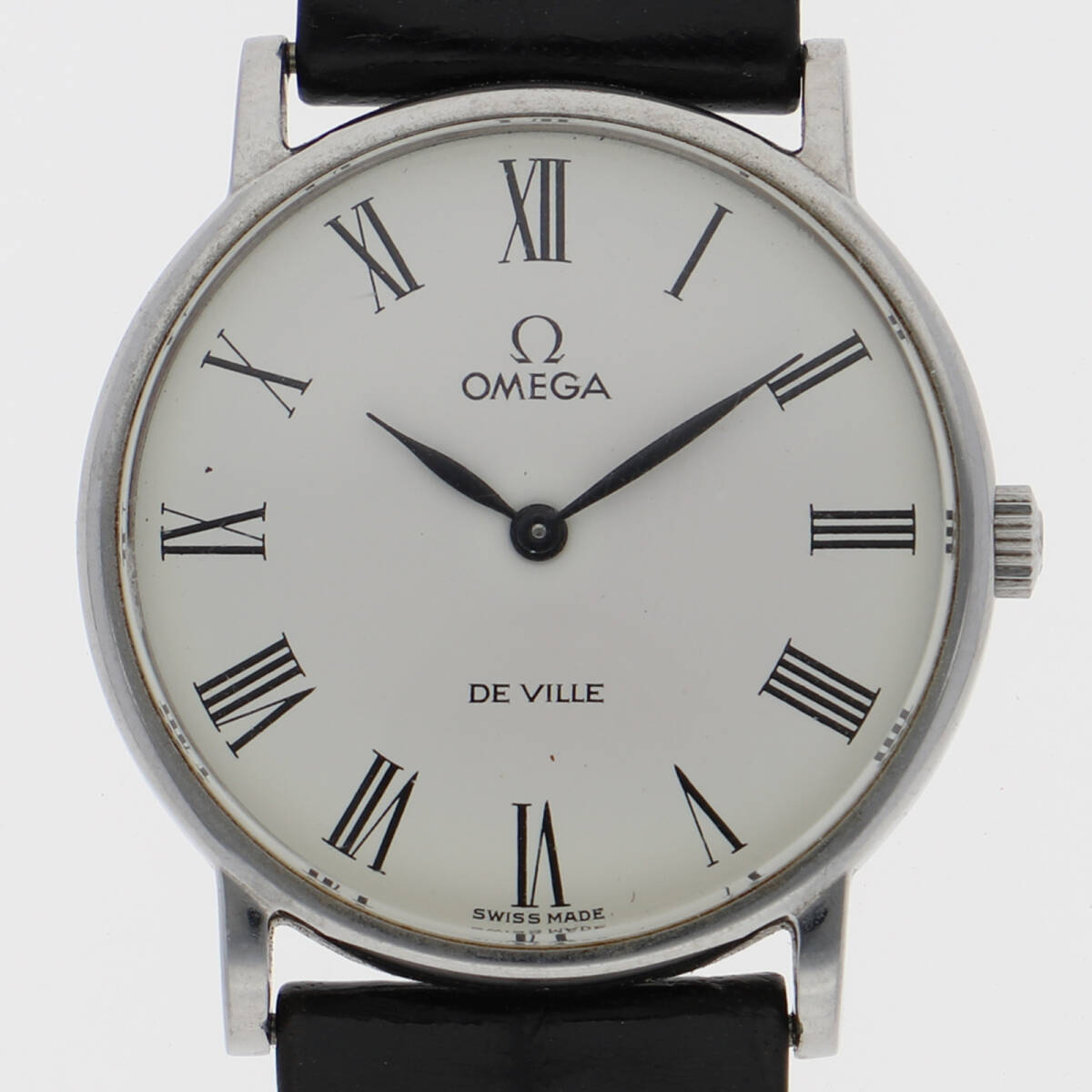 OMEGA オメガ デヴィル ホワイトダイヤル SS/レザー(クロコ) 手巻き ユニセックス【131167】拍卖