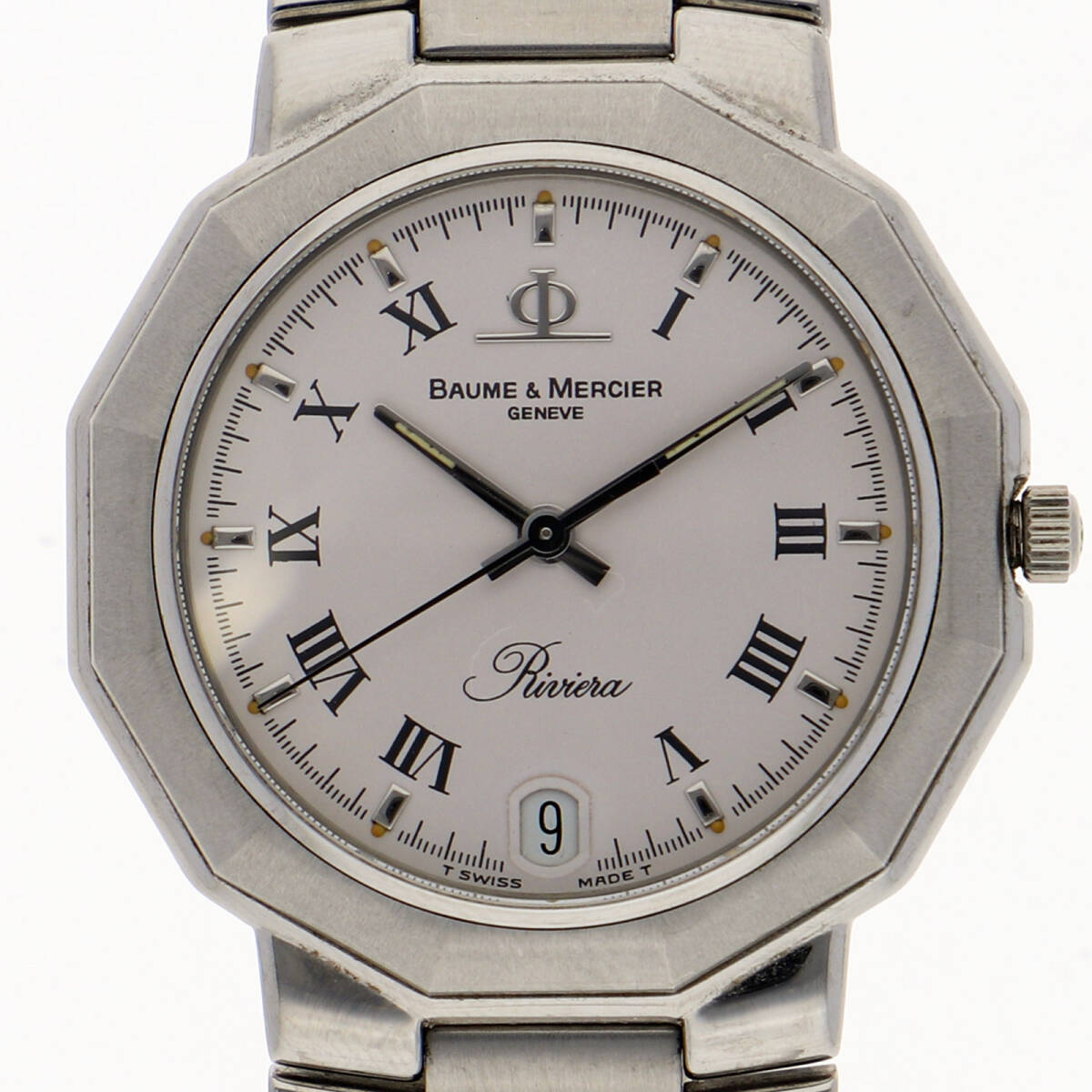 Baume & Mercier ボーム&メルシェ 5131 リビエラ ホワイトダイヤル SS クオーツ メンズ【131079】拍卖