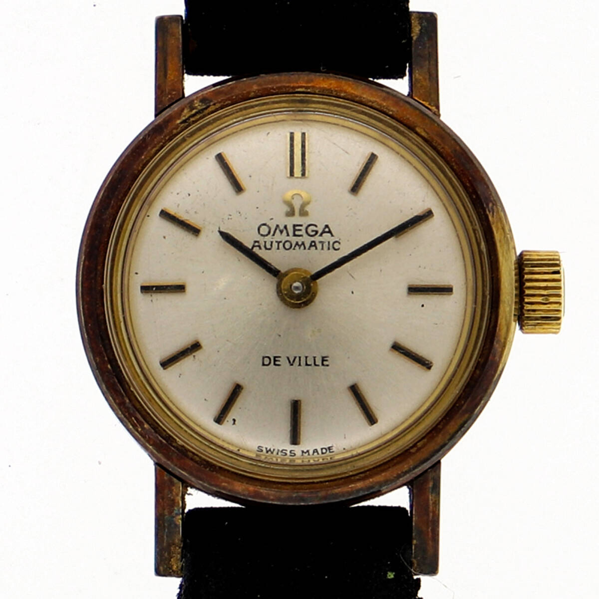 OMEGA オメガ デビル シルバーダイヤル GP/レザー 手巻き レディース【130648】拍卖