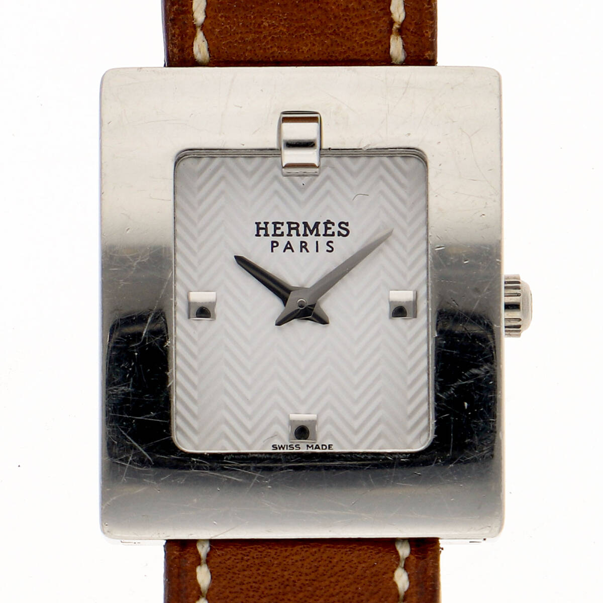 HERMES エルメス BE1.110 ベルトウォッチ ホワイトダイヤル SS/レザー クオーツ レディース【130913】拍卖