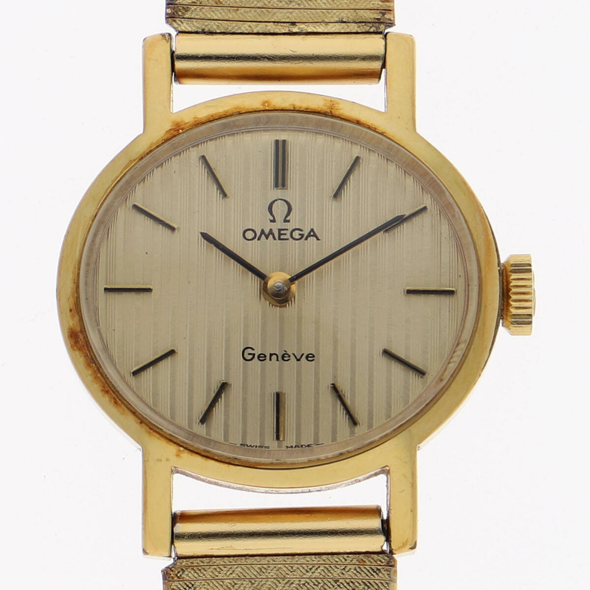 OMEGA オメガ ジュネーブ ゴールドダイヤル GP 手巻き レディース【128903】拍卖