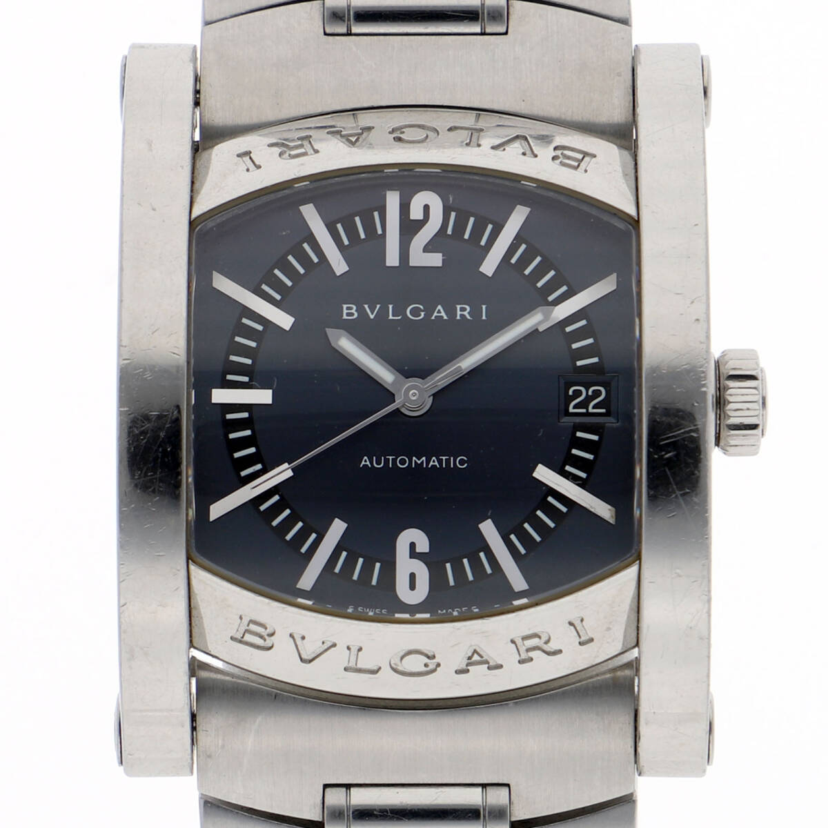BVLGARI ブルガリ AA44S アショーマ ブラックダイヤル SS 自動巻き 純正ボックス メンズ【126576】拍卖