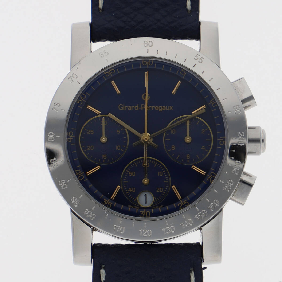 GIRARD-PERREGAUX ジラール・ペルゴ 7700 ネイビーダイヤル SS クオーツ メンズ【126491】拍卖