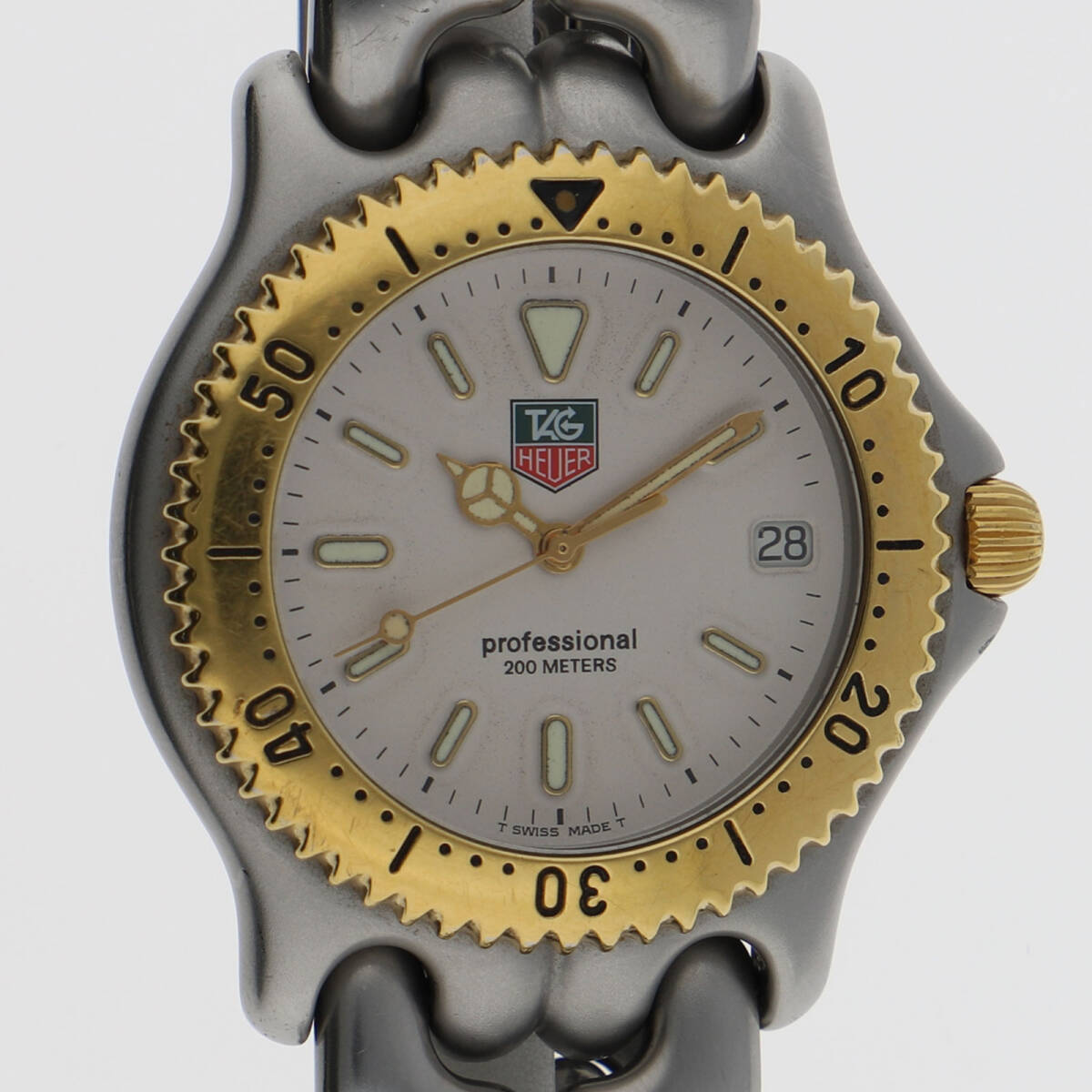 TAG HEUER タグホイヤー S95.806 プロフェッショナル ホワイトダイヤル GP/SS クオーツ メンズ【124861】拍卖