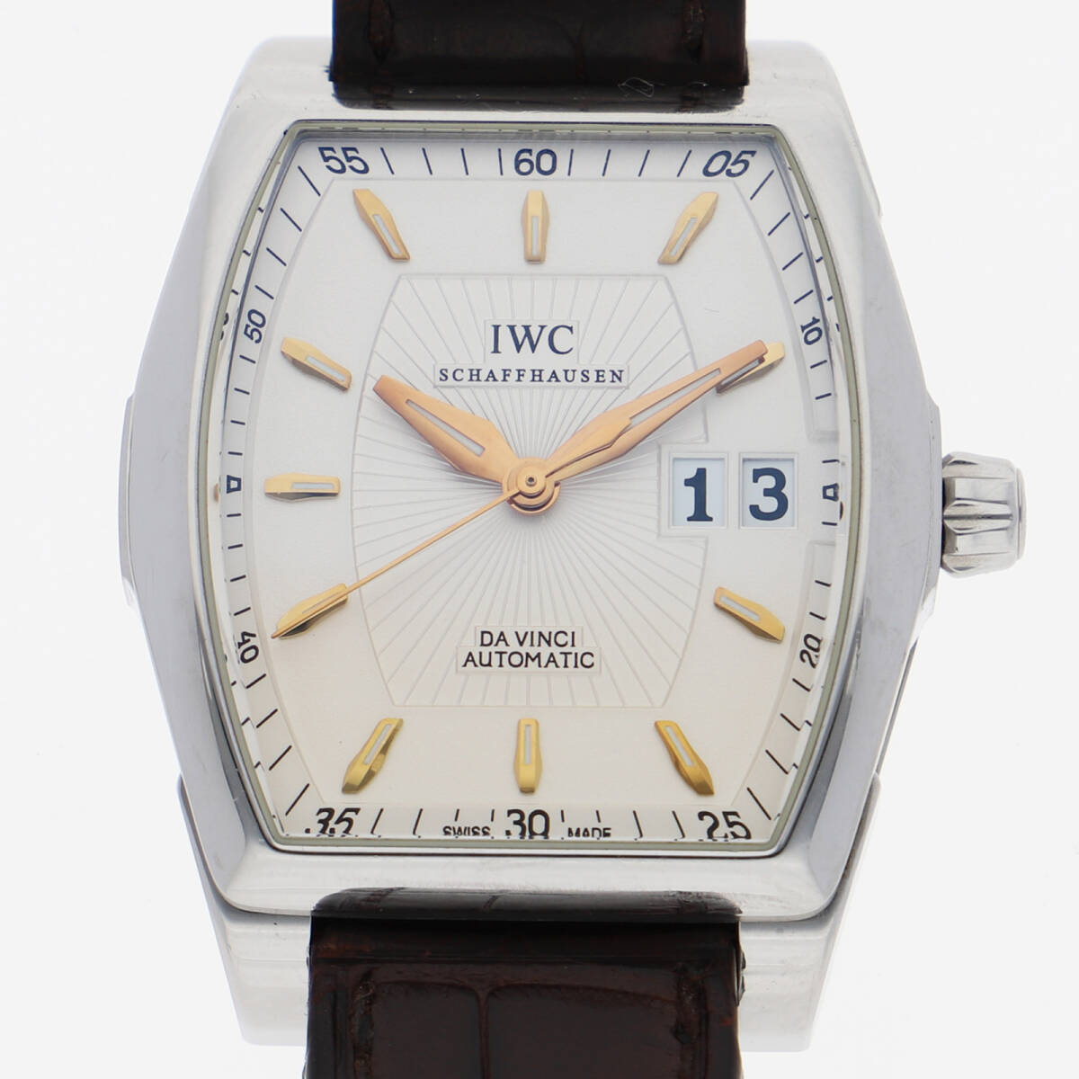 IWC IW452303 ダヴィンチ ホワイトダイヤル SS/レザー(クロコ) 自動巻き メンズ【131564】拍卖