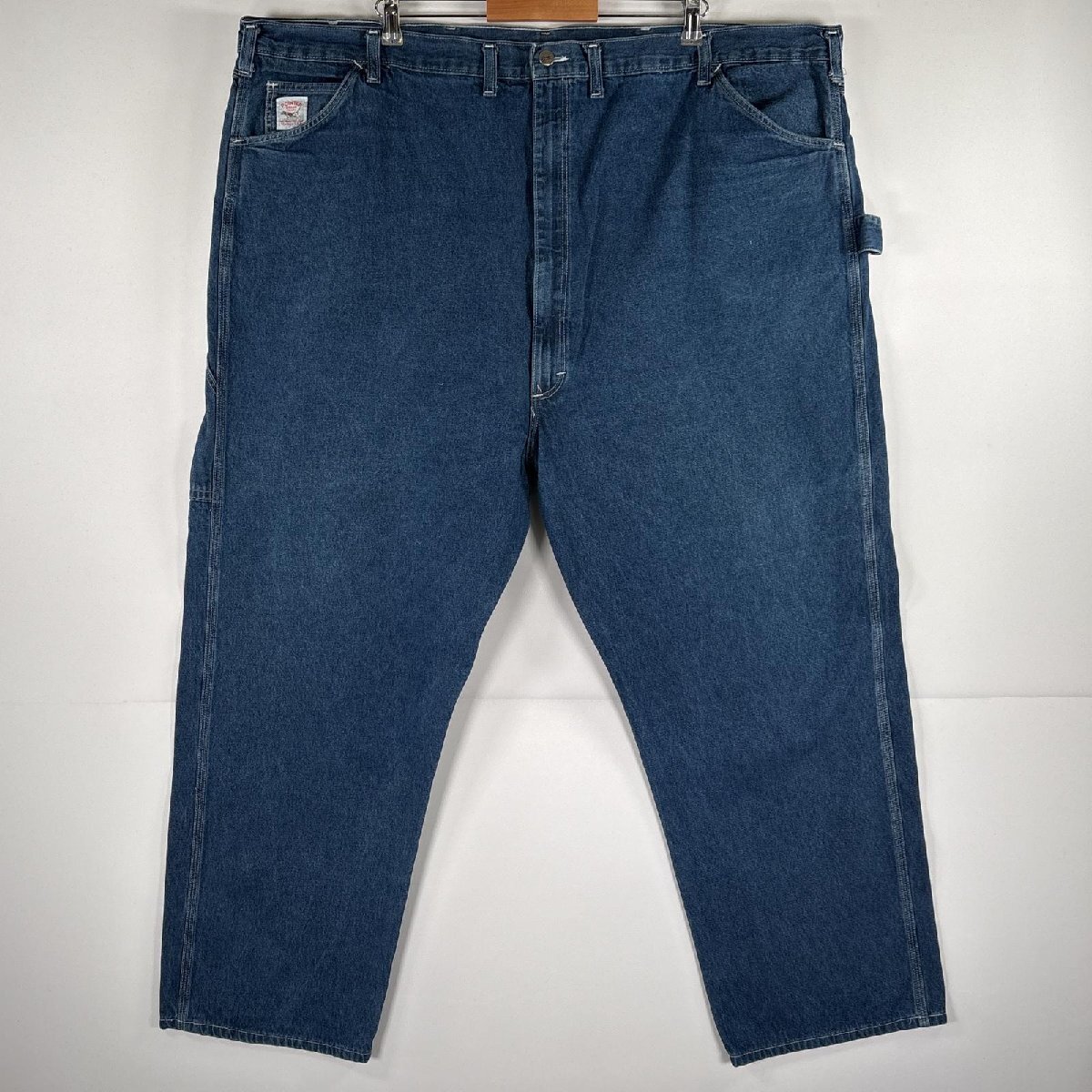 古着 ポインター POINTER USA製 デニムパンツ ペインターパンツ 特大 大きいサイズ ワーク ワンポイントロゴ w52 L30 ブルー メンズ拍卖