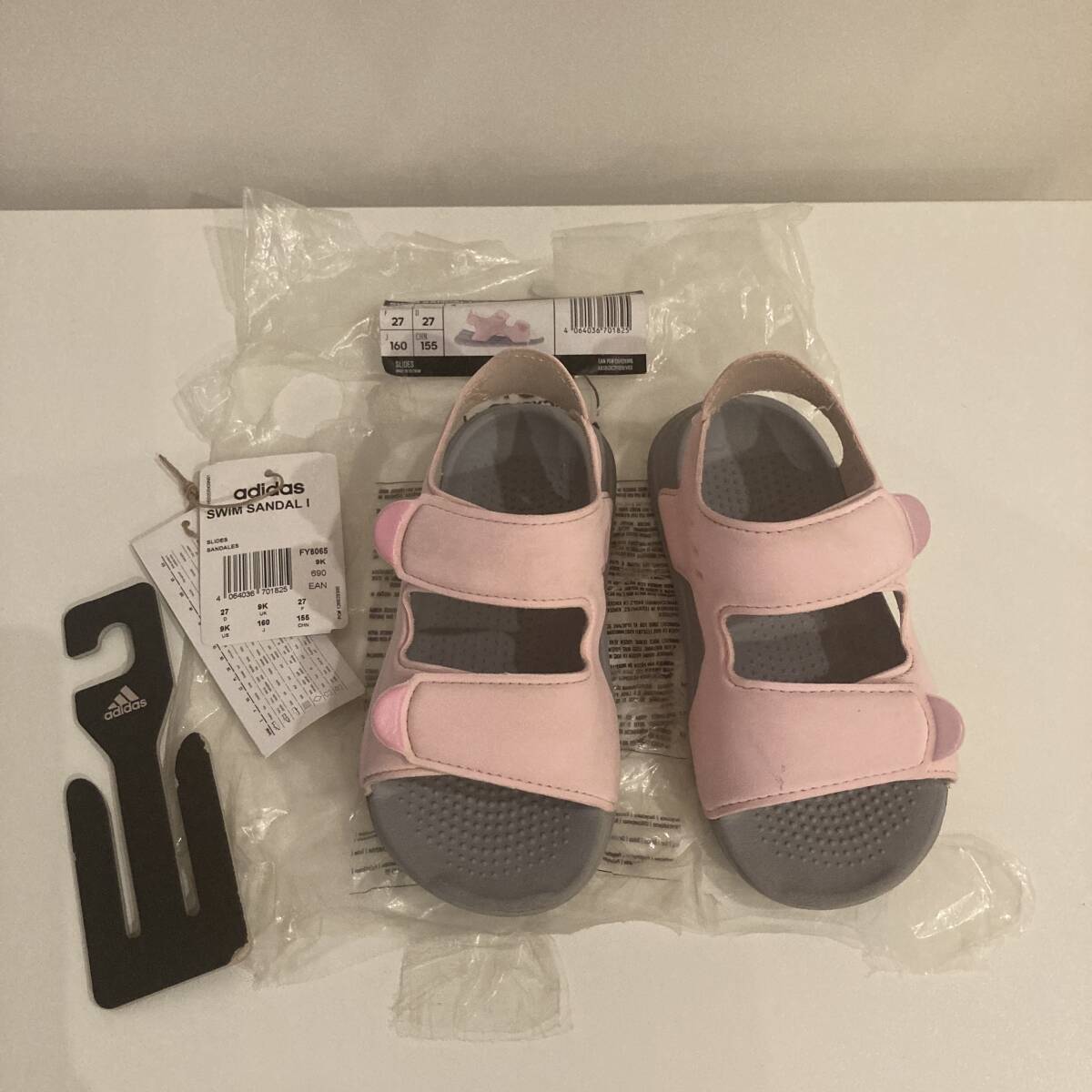 adidas FY8065 SWIM SANDAL I CLPINK 16cm USED アディダス キッズ ベビー スイム サンダル クリアピンク グレー拍卖