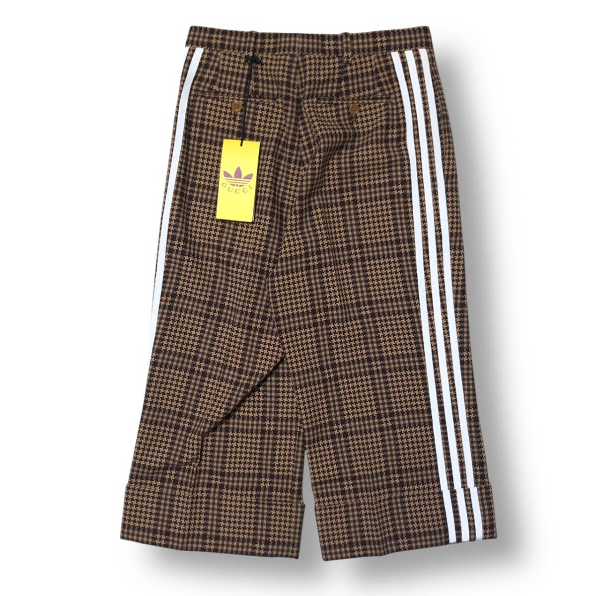 GUCCI ×adidas wool slacksホースビットウールスラックス ブラウン ホワイト サイズ40 グッチ アディダス 店舗受取可拍卖