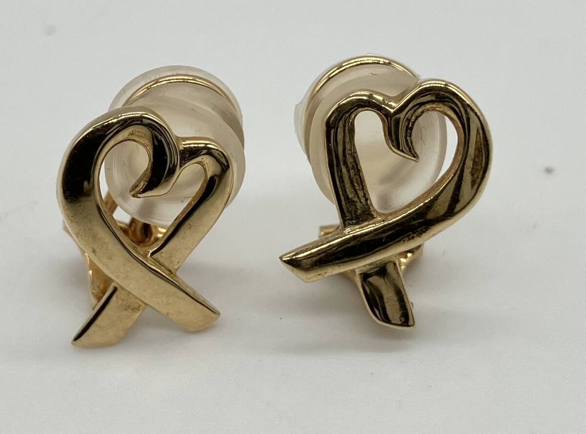 TIFFANY&Co K18 イヤリング ラビングハート 3.7g ティファニー ゴールド 品物のみ 店舗受取可拍卖