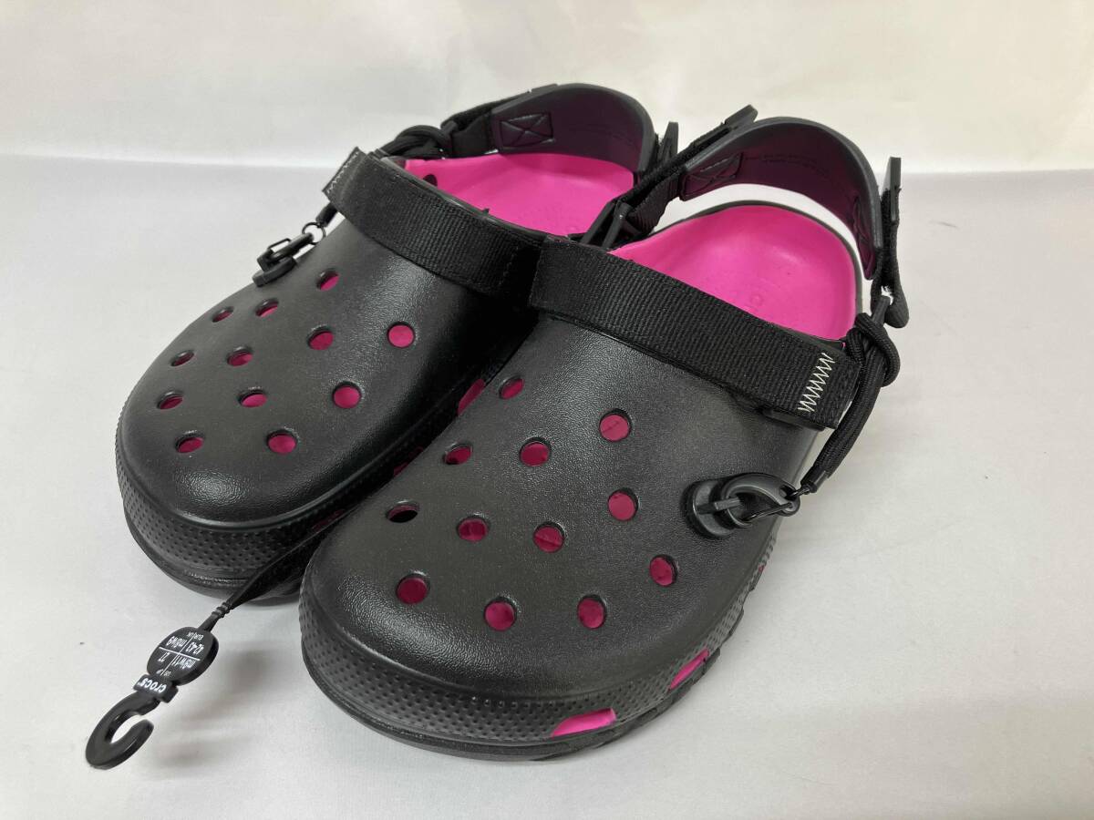 【タグ付き】Crocs Post Malone Duet Max 2 クロックス ポストマーロン デュエット マックス ブラック×ピンク サンダル 27cm拍卖