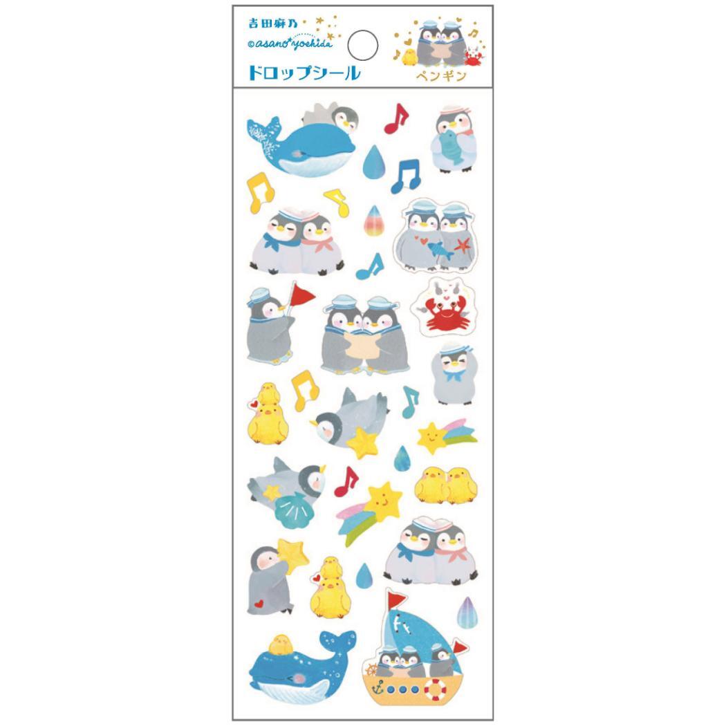 吉田麻乃 シールシート ドロップシール ペンギン クローズピン 手帳デコ デコシール DECOシール グッズ拍卖