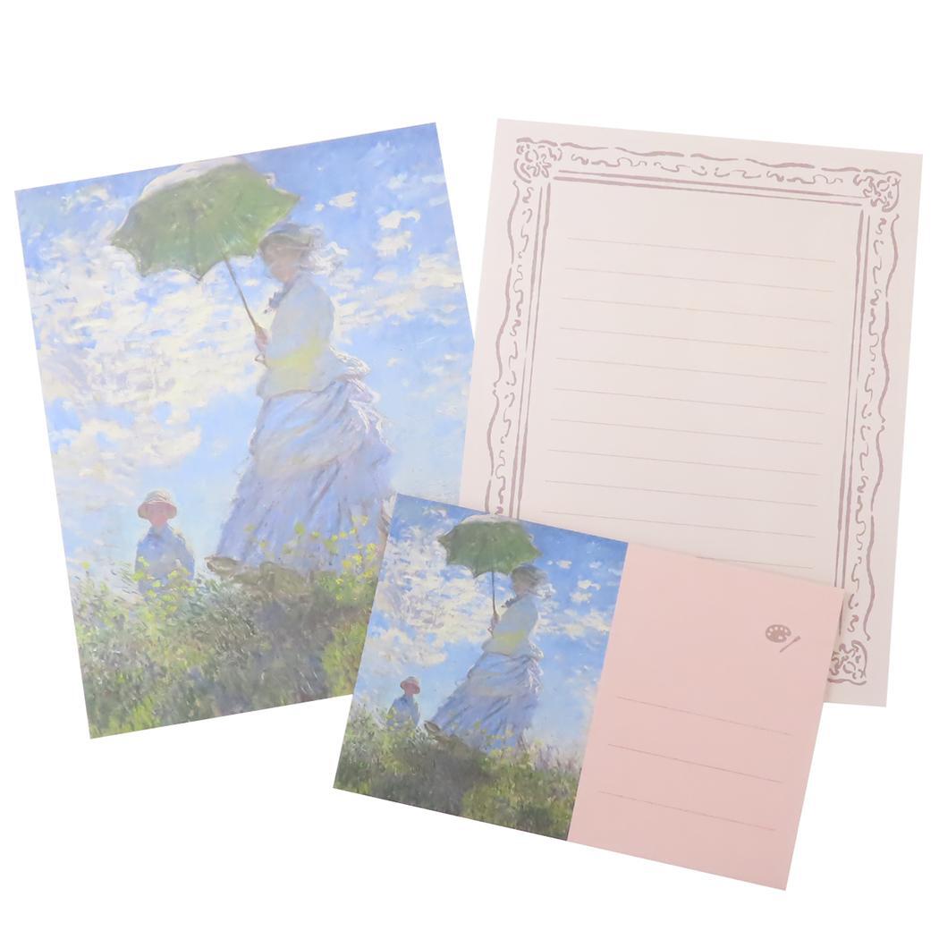 DAILY MUSEUM 手紙セット レターセット 散歩 日傘をさす女性 Green Flash 便箋&封筒 モネ 名画 グッズ拍卖