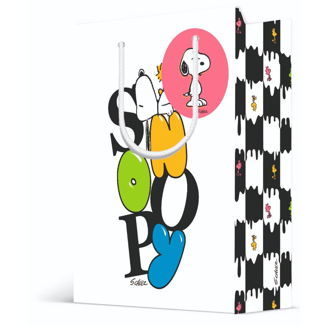 スヌーピー ラッピング用品 輸PBSN ペーパーバッグ チェッカーM ピーナッツ 日本ホールマーク かわいい キャラクター グッズ拍卖