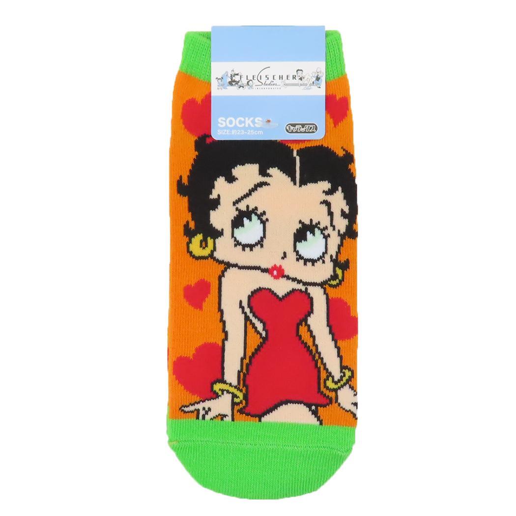 ベティブープ 女性用靴下 レディースソックス ハート オレンジ BETTY BOOP スモールプラネット キャラックス 大人向け拍卖