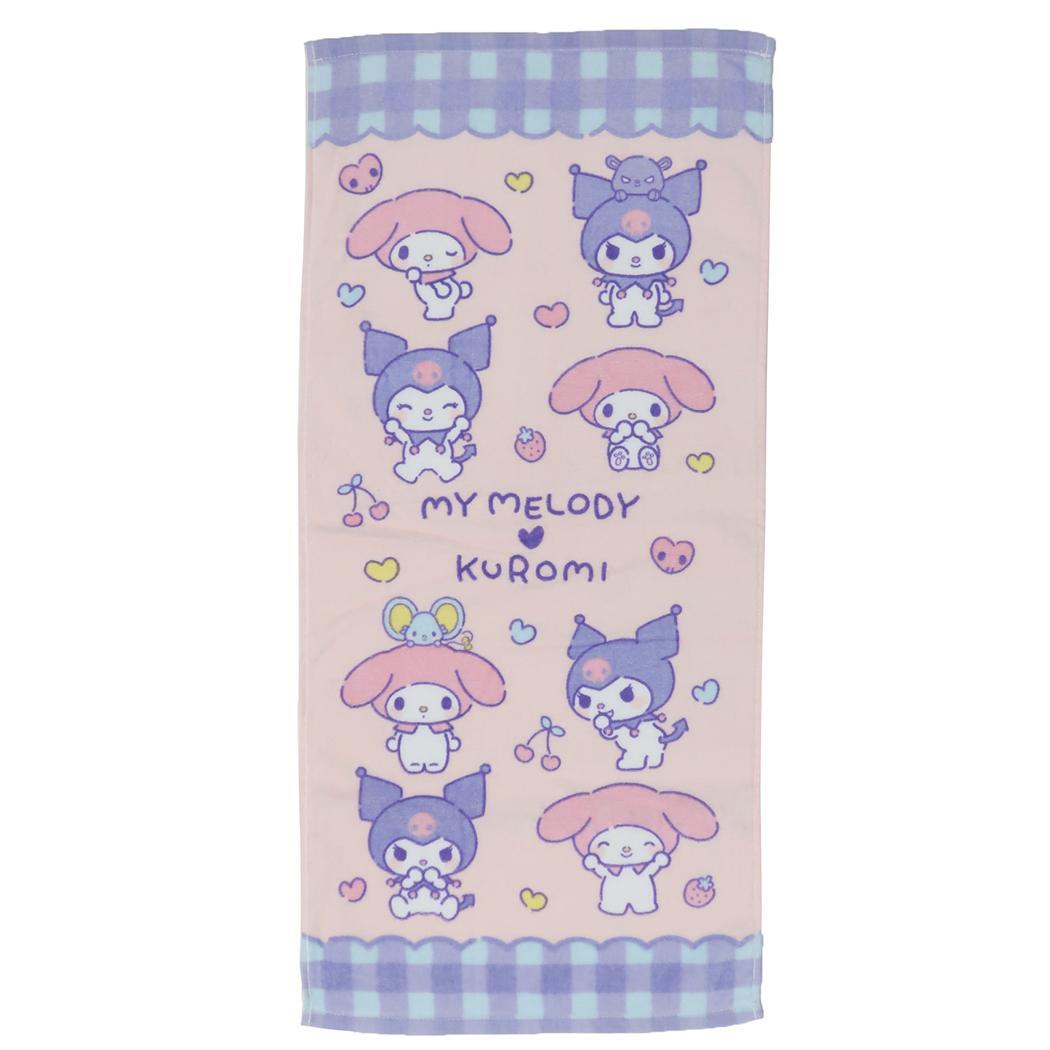 マイメロディ&クロミ フェイスタオル プリントロングタオル ゆるっとシンプル サンリオ 野村タオル 新生活雑貨 キャラクター グッ拍卖