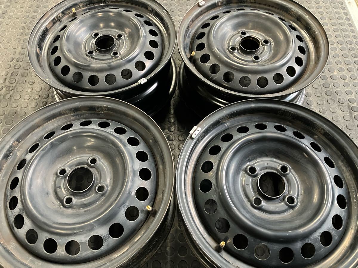 中古 ホンダ純正 鉄ホイール 15×6J 4穴(100) 4枚セット グレイス シャトル フィット T5B K4拍卖