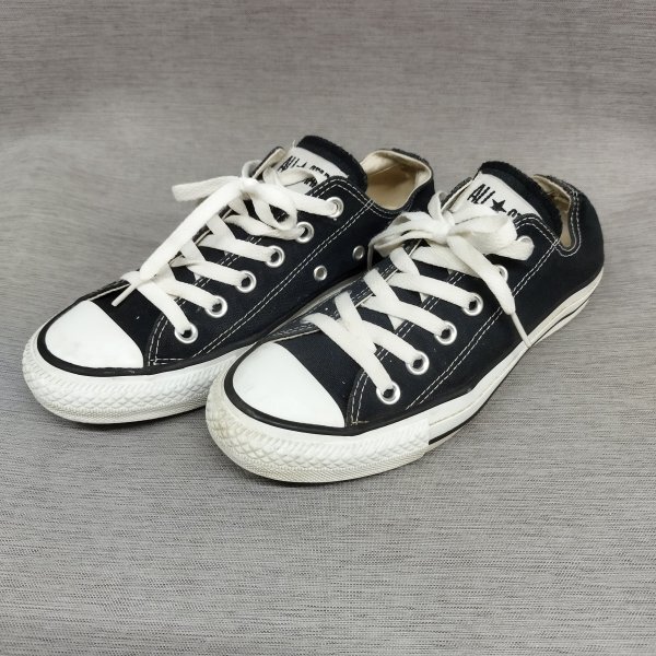 F64 CONVERSE コンバース ローカット スニーカー シューズ キャンバス シンプル オールスター ALL STAR ブラック系 レディース 23.5cm拍卖