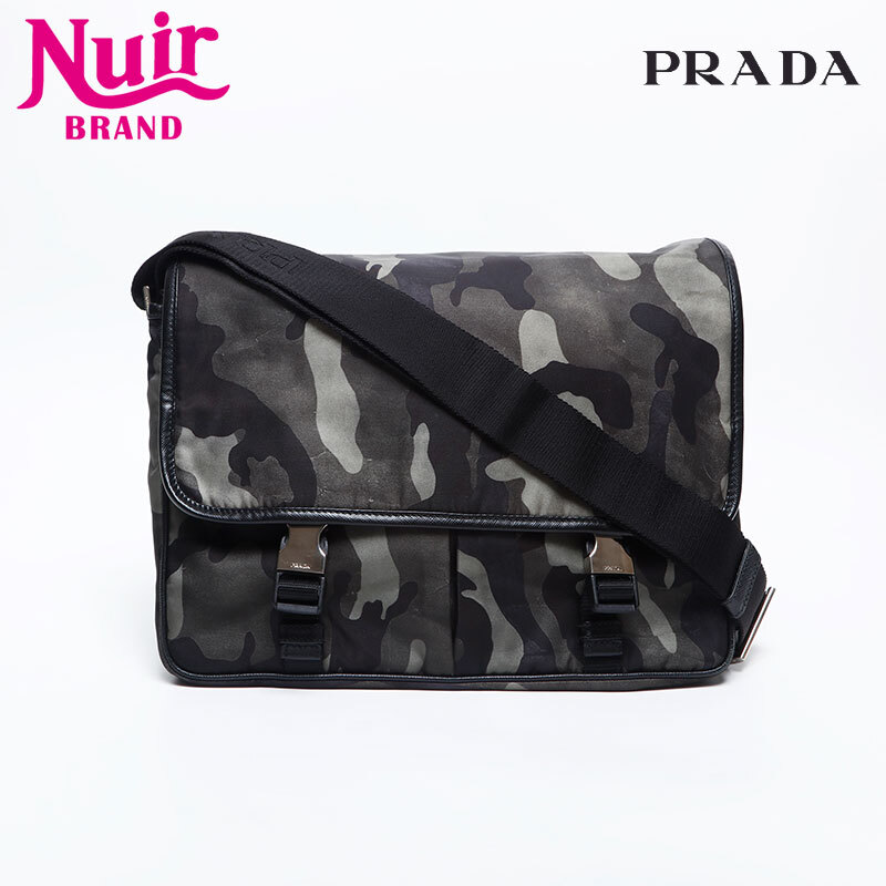 プラダ PRADA ショルダーバッグ カモ 迷彩 ロゴ ナイロン グリーン拍卖