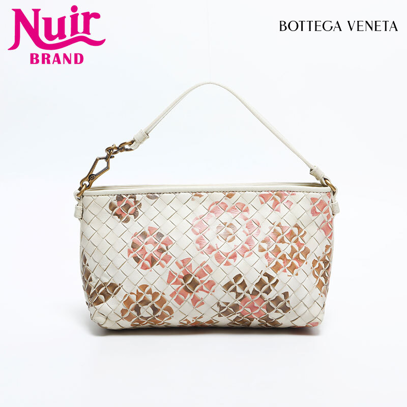 ボッテガヴェネタ BOTTEGAVENETA ショルダーバッグ イントレチャート フラワー ホワイト拍卖