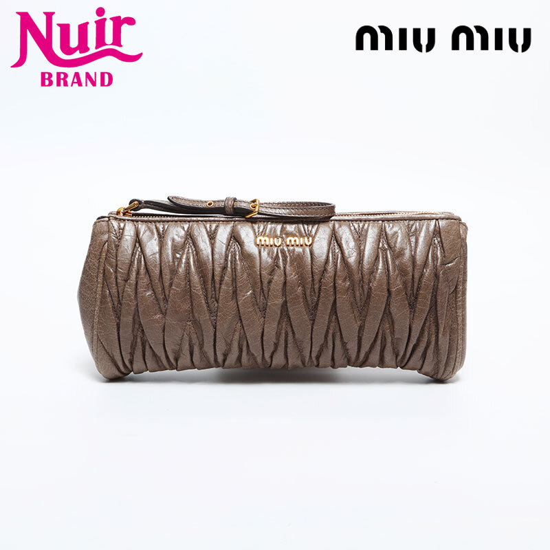 ミュウ ミュウ Miu Miu ハンドバッグ マテラッセ レザー ベージュ拍卖