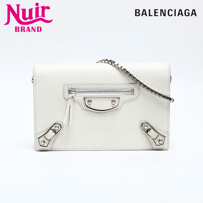 バレンシアガ BALENCIAGA ショルダーバッグ ウォレット チェーン シティ アイボリー拍卖