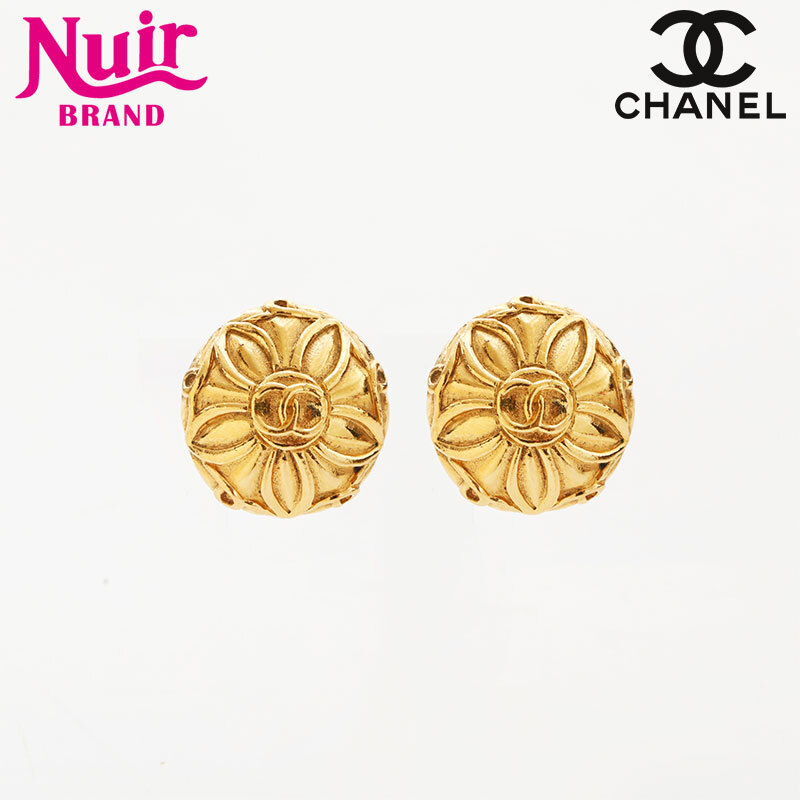 シャネル CHANEL イヤリング 1971-1980s 花 ココマーク ゴールド拍卖